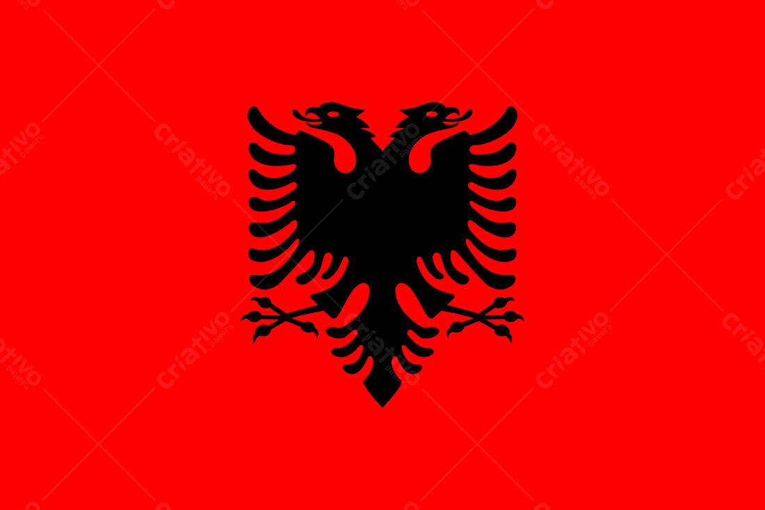 Bandeira da Albânia Águia Bicéfala
