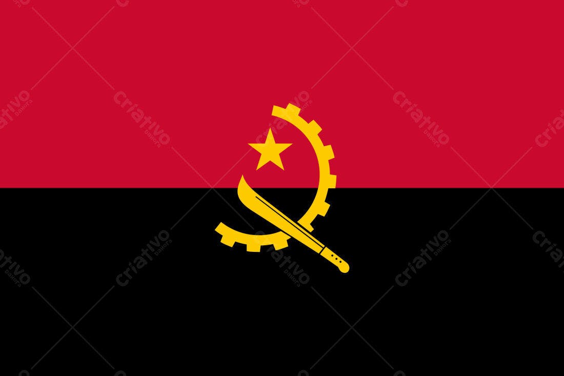 Bandeira de Angola vermelho e preto