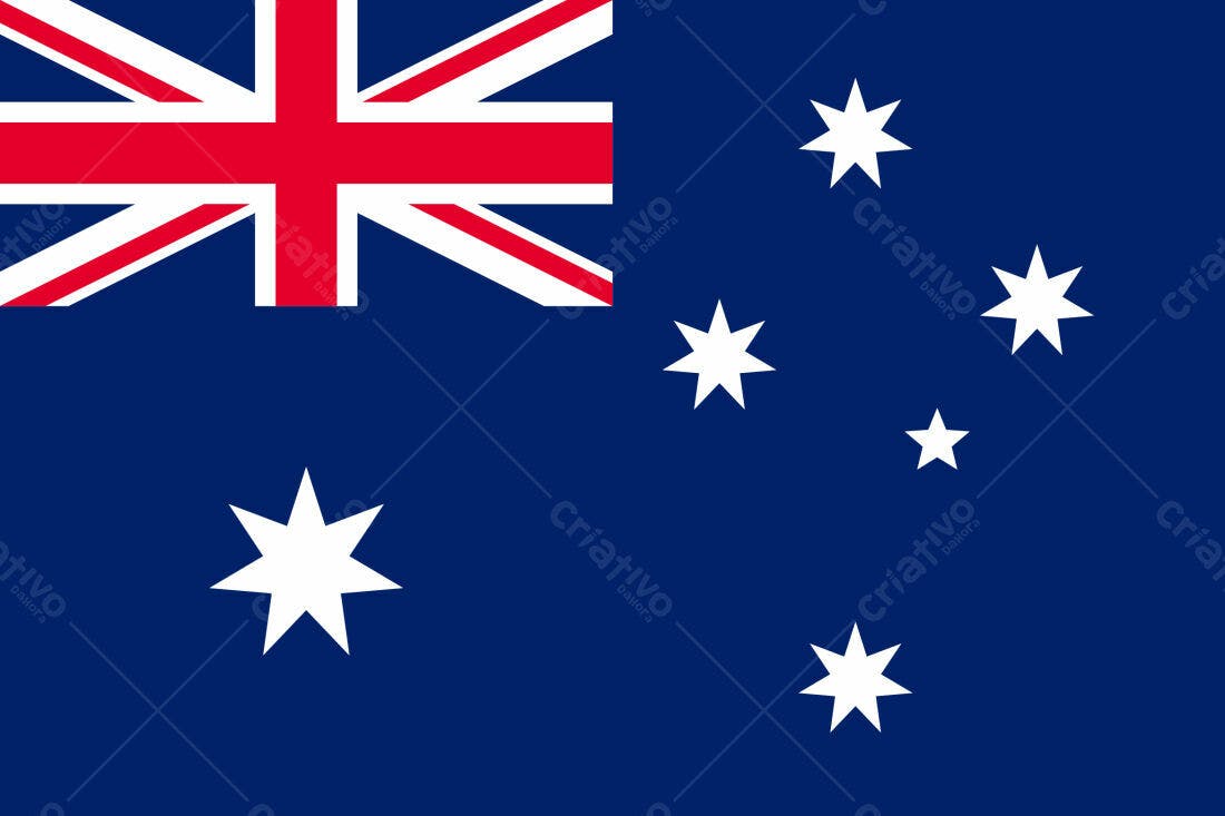 Bandeira Australiana fundo azul estrelas brancas