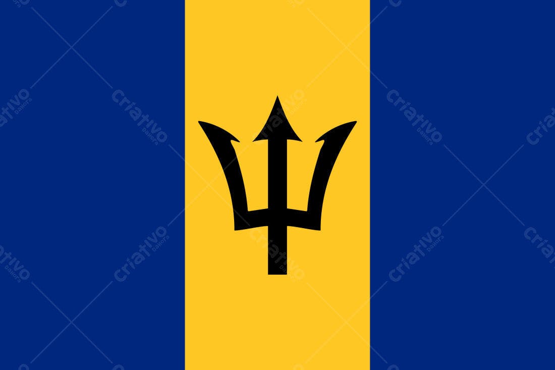 Bandeira de Barbados Trident amarelo e azul