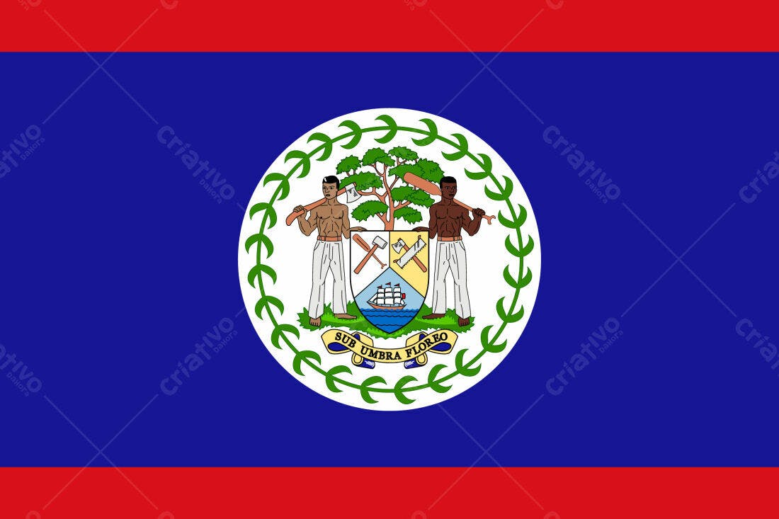 Bandeira de Belize com Brasão