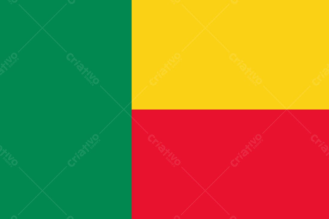 Bandeira do Benin verde amarelo e vermelho