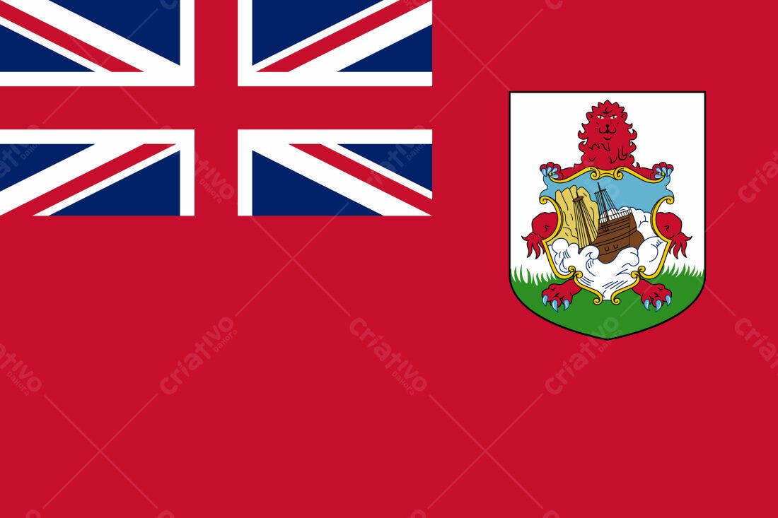 Bandeira de Bermuda Brasão e Union Jack