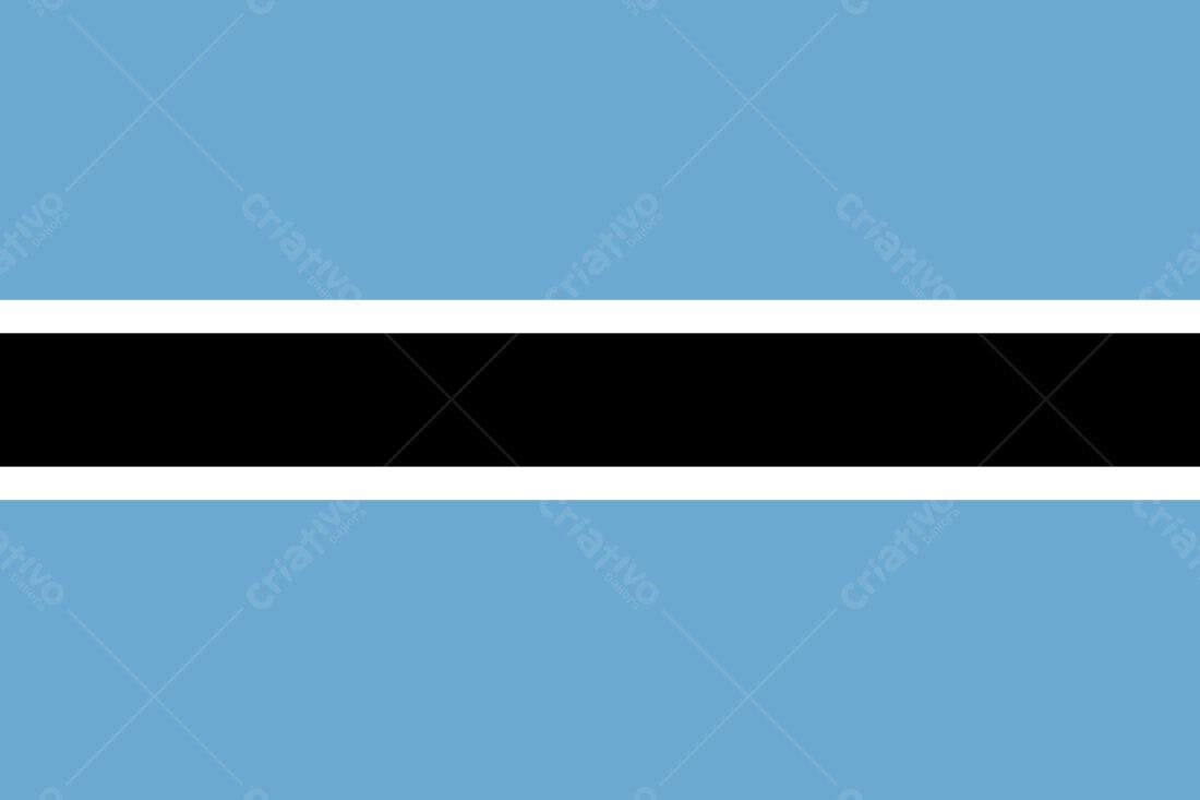 Bandeira de Botsuana cores azuis preto e branco