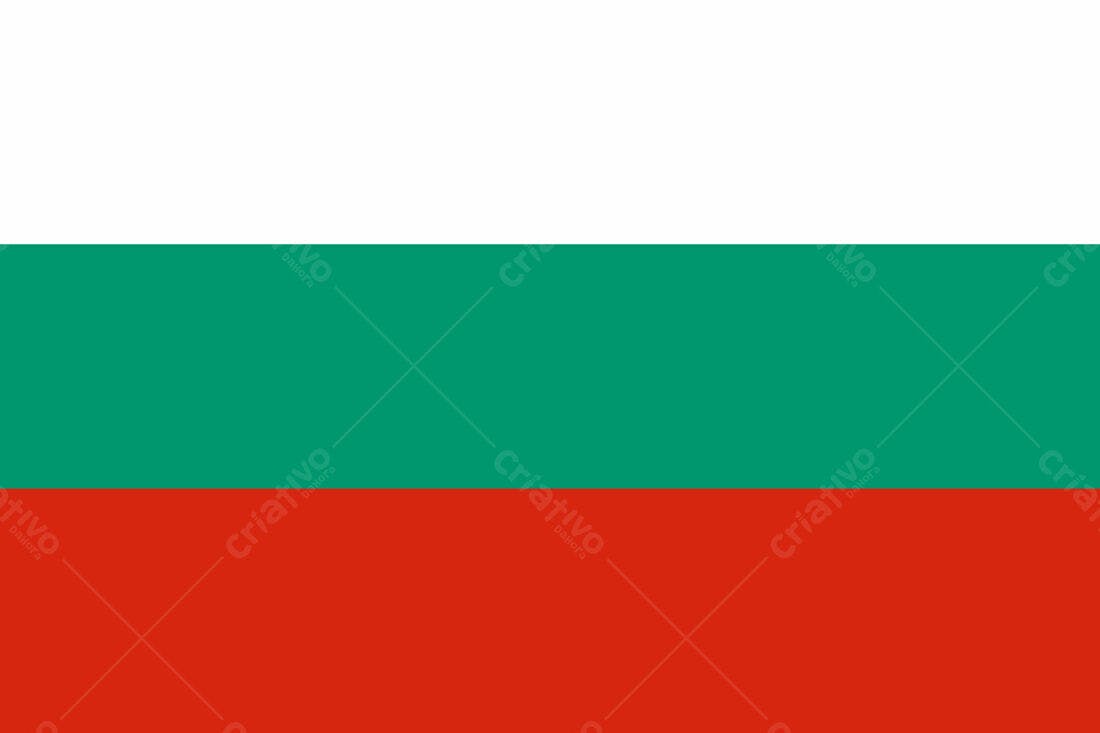 Bandeira da Bulgária cores verde branco e vermelho