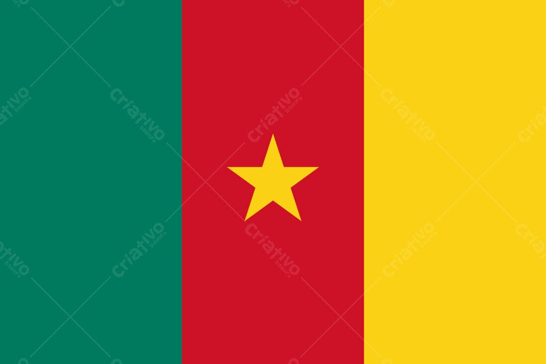 Bandeira de Camarões verde vermelha e amarela