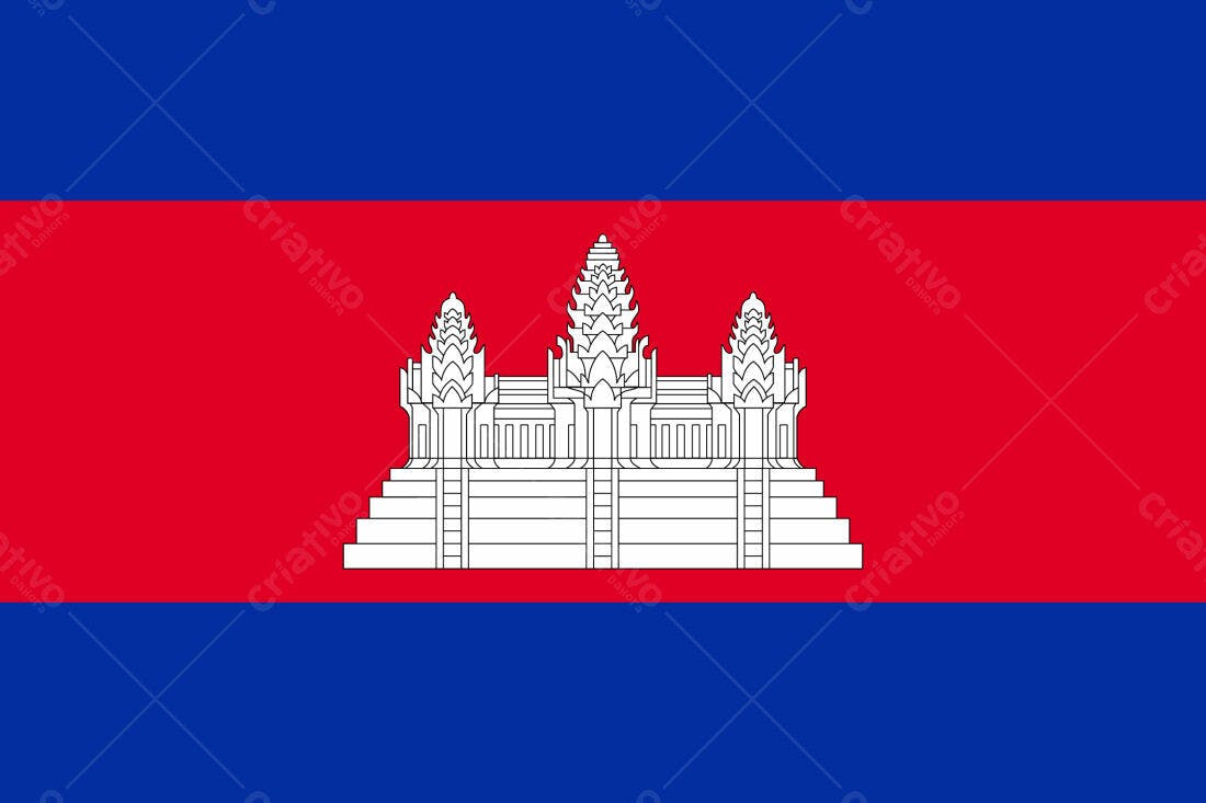 Bandeira do Camboja Angkor Wat