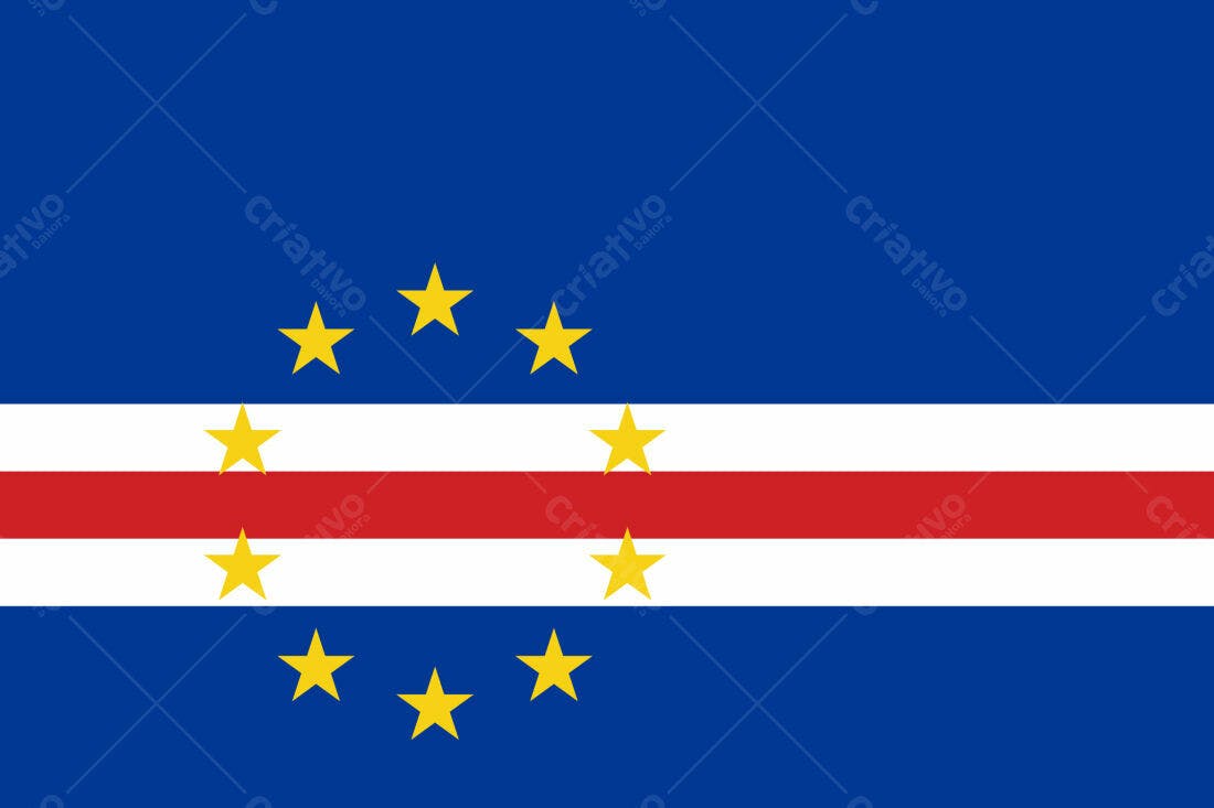 Bandeira de Cabo Verde estrelas amarelas