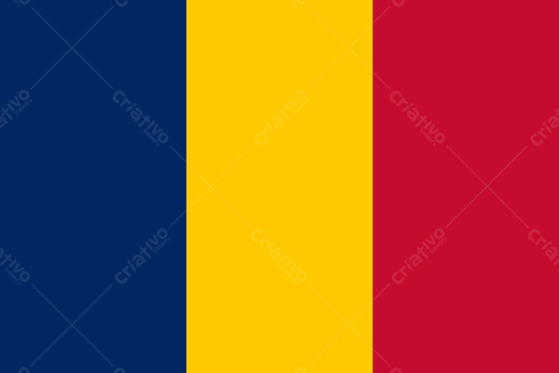 Bandeira da Romênia cores azul amarelo e vermelho