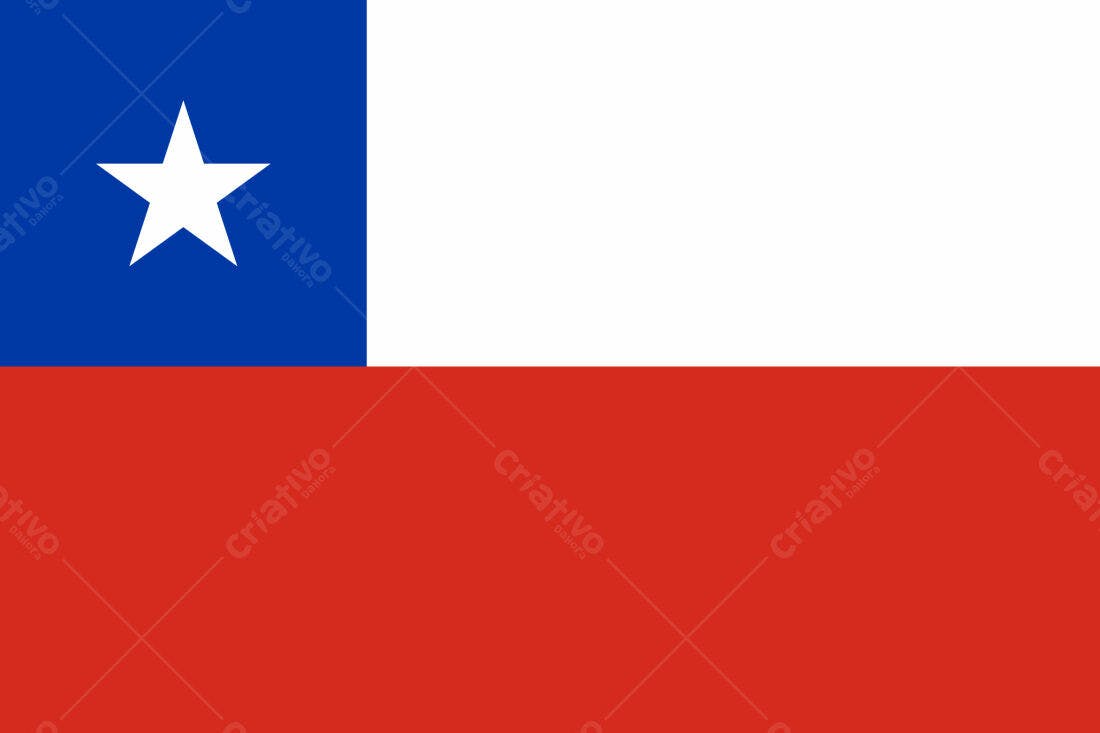 Bandeira do Chile fundo vermelho e azul
