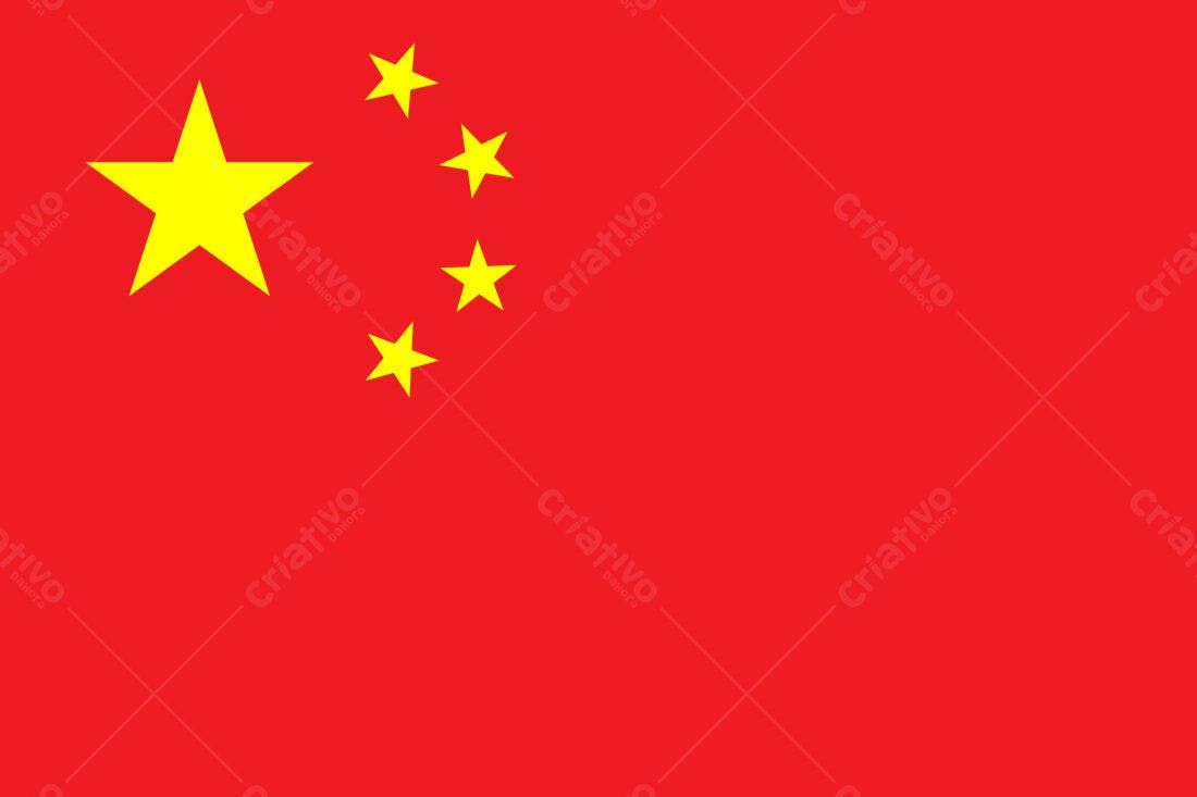 Bandeira da China fundo vermelho estrelas amarelas