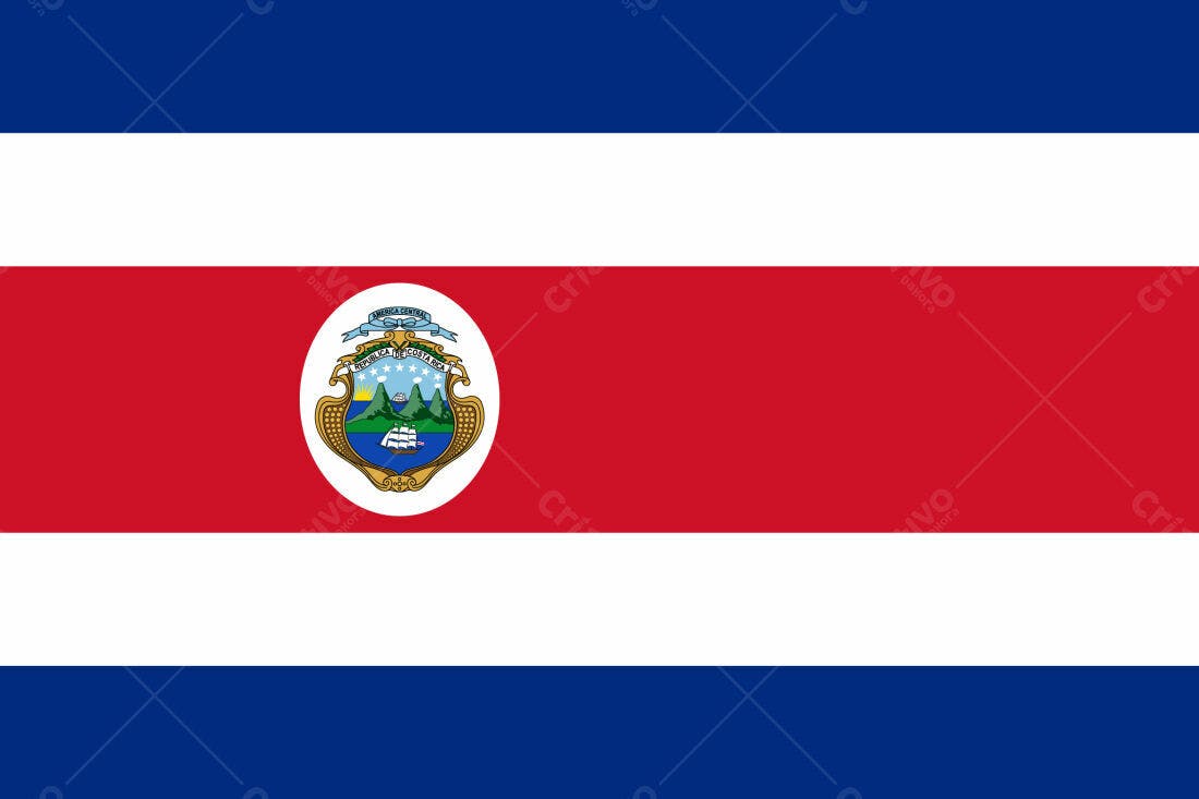 Bandeira da Costa Rica com Brasão