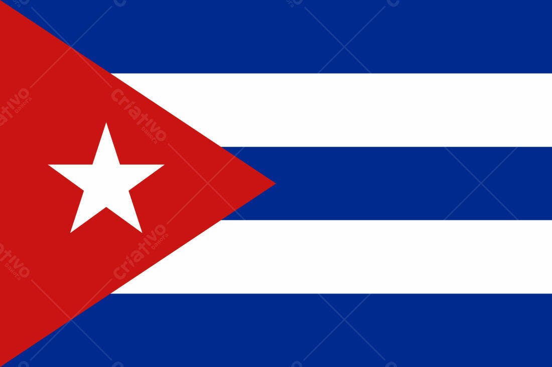 Bandeira de Cuba estrela branca