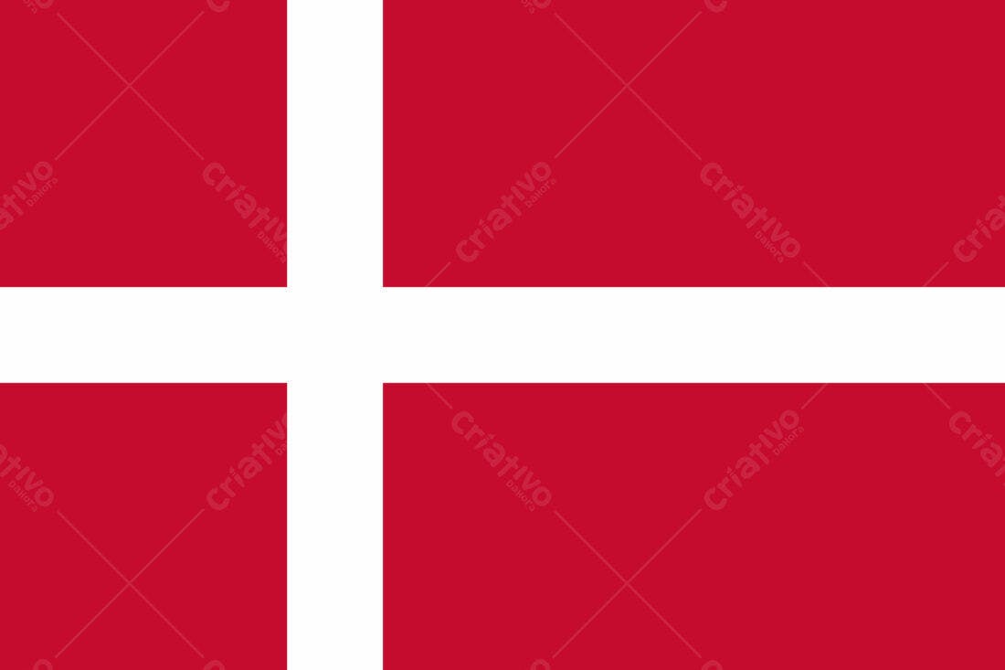 Bandeira da Dinamarca fundo vermelho e branco