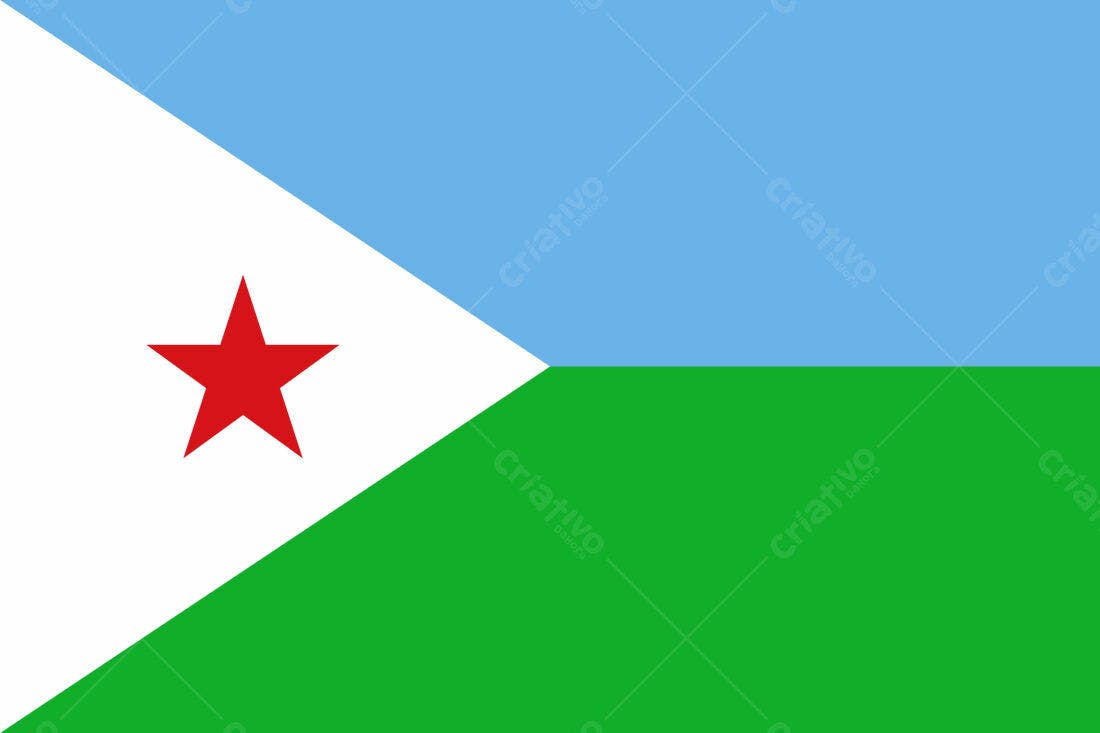 Bandeira de Djibouti estrela vermelha