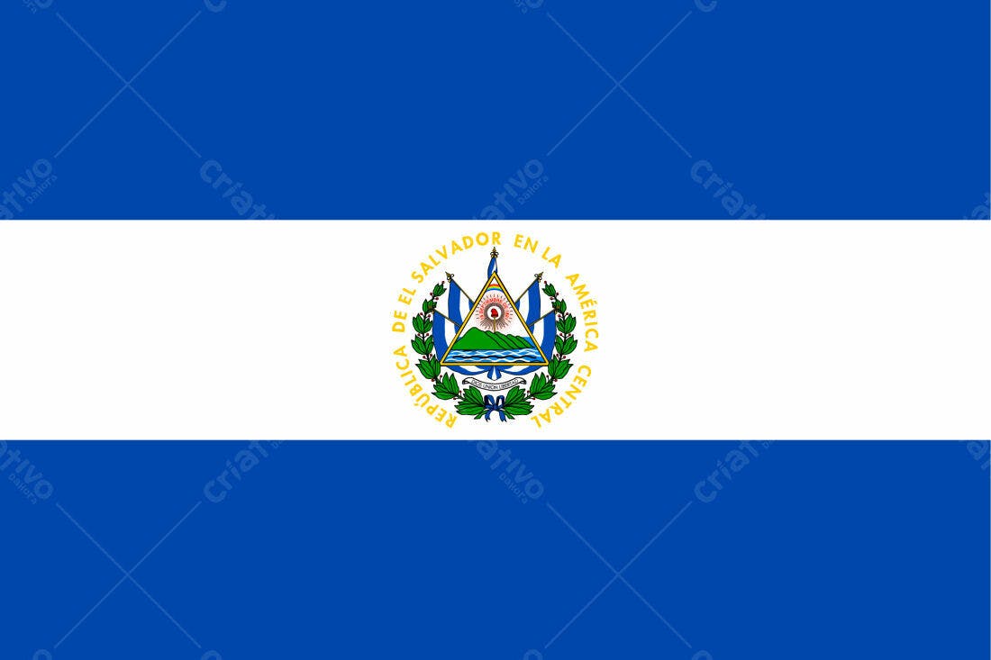 Bandeira de El Salvador detalhes escudo nacional