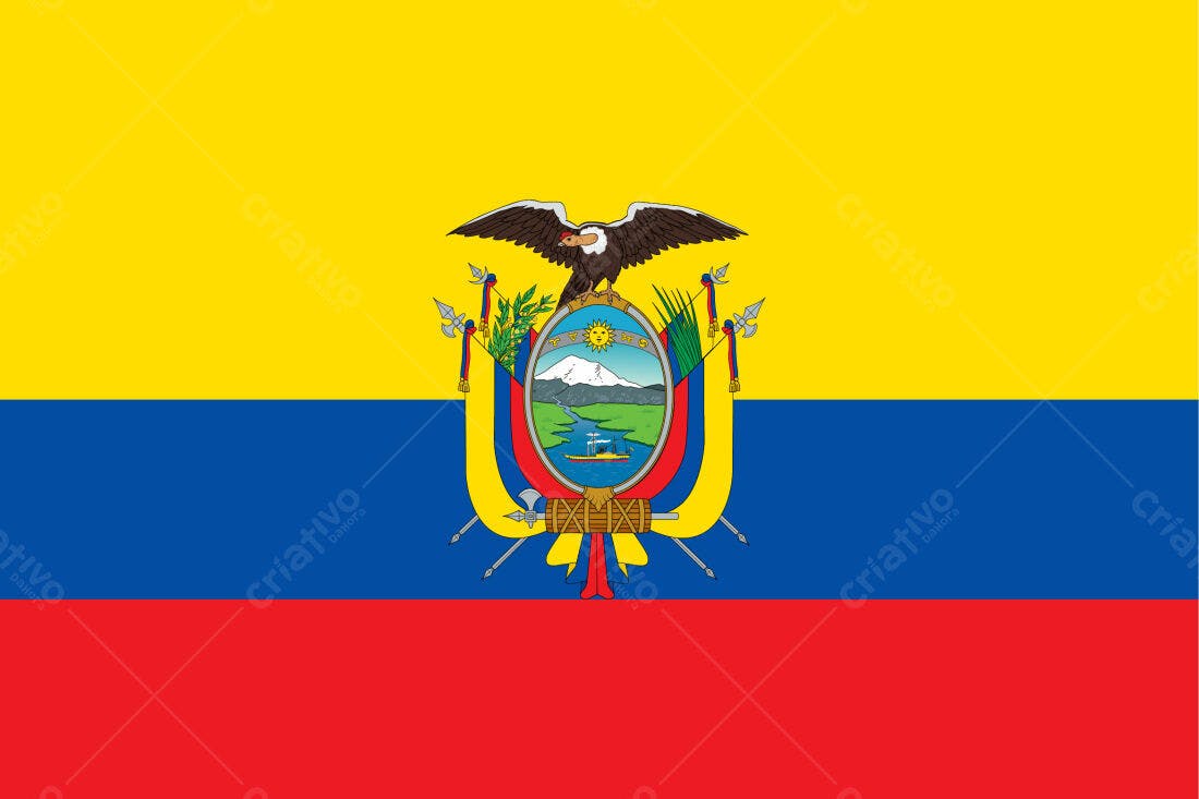 Bandeira do Equador com brasão