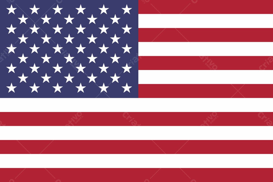 Bandeira Americana fundo vermelho e azul