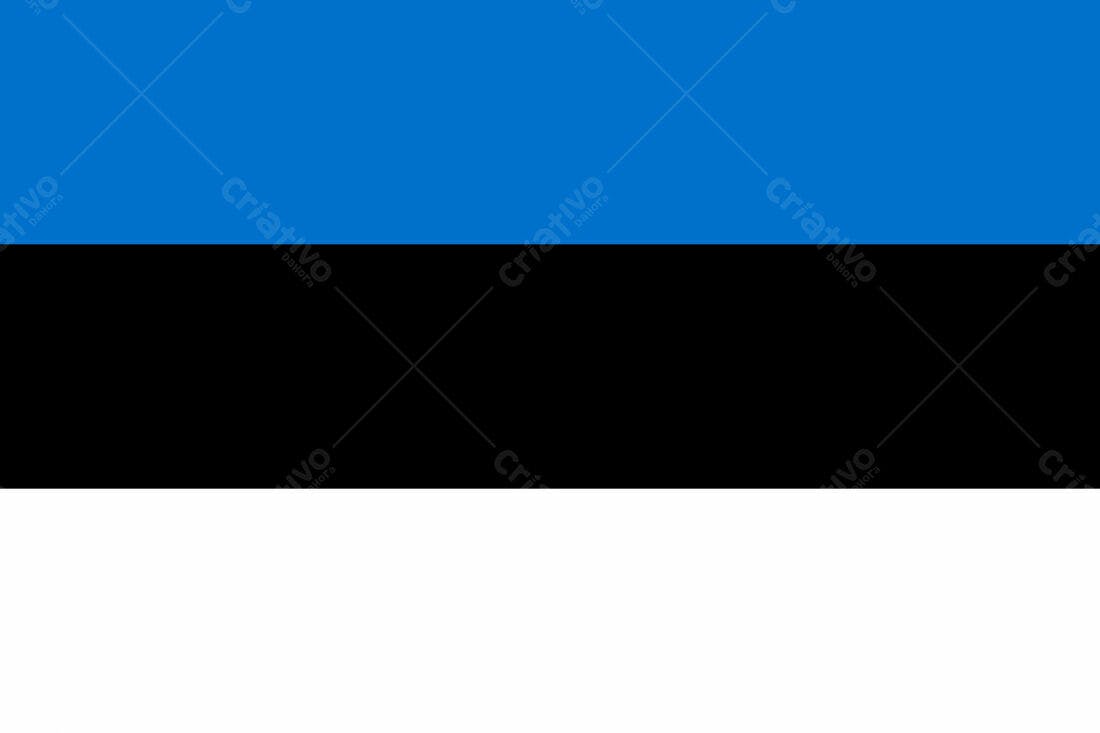 Bandeira da Estônia azul preto branco