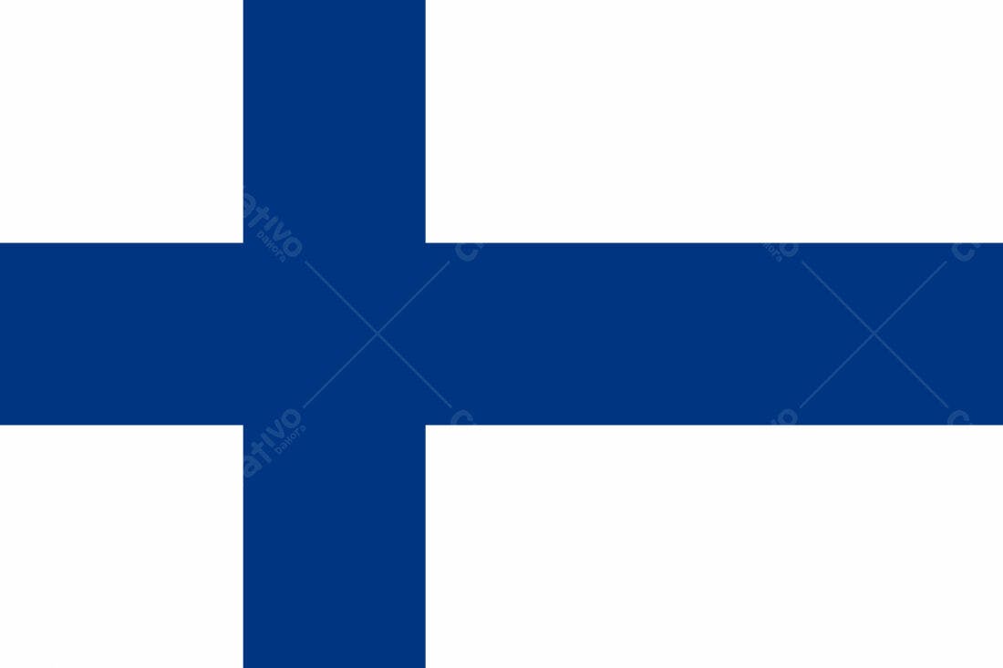 Bandeira da Finlândia fundo branco