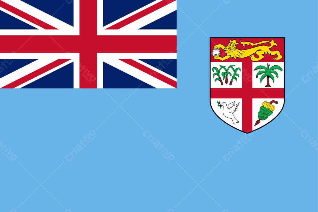 Bandeira de Fiji com brasão