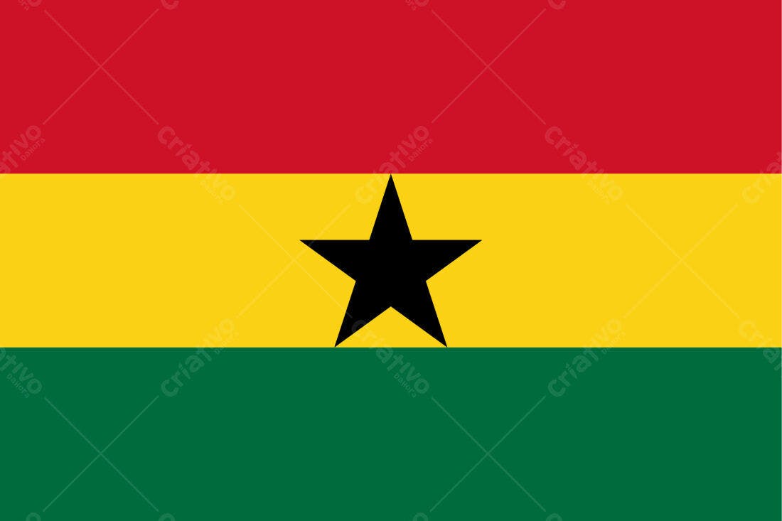 Bandeira de Gana estrela negra