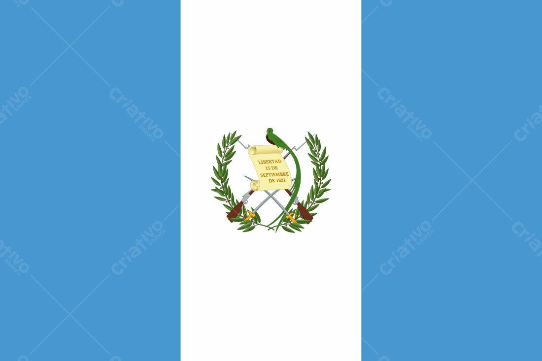 Bandeira da Guatemala com brasão