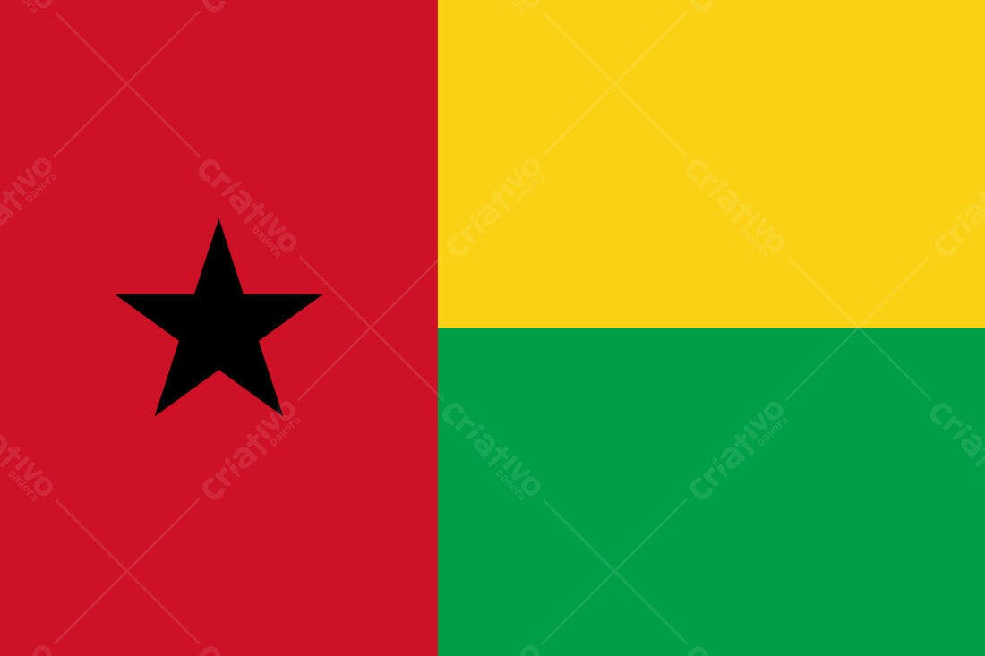 Bandeira da Guiné-Bissau estrela negra