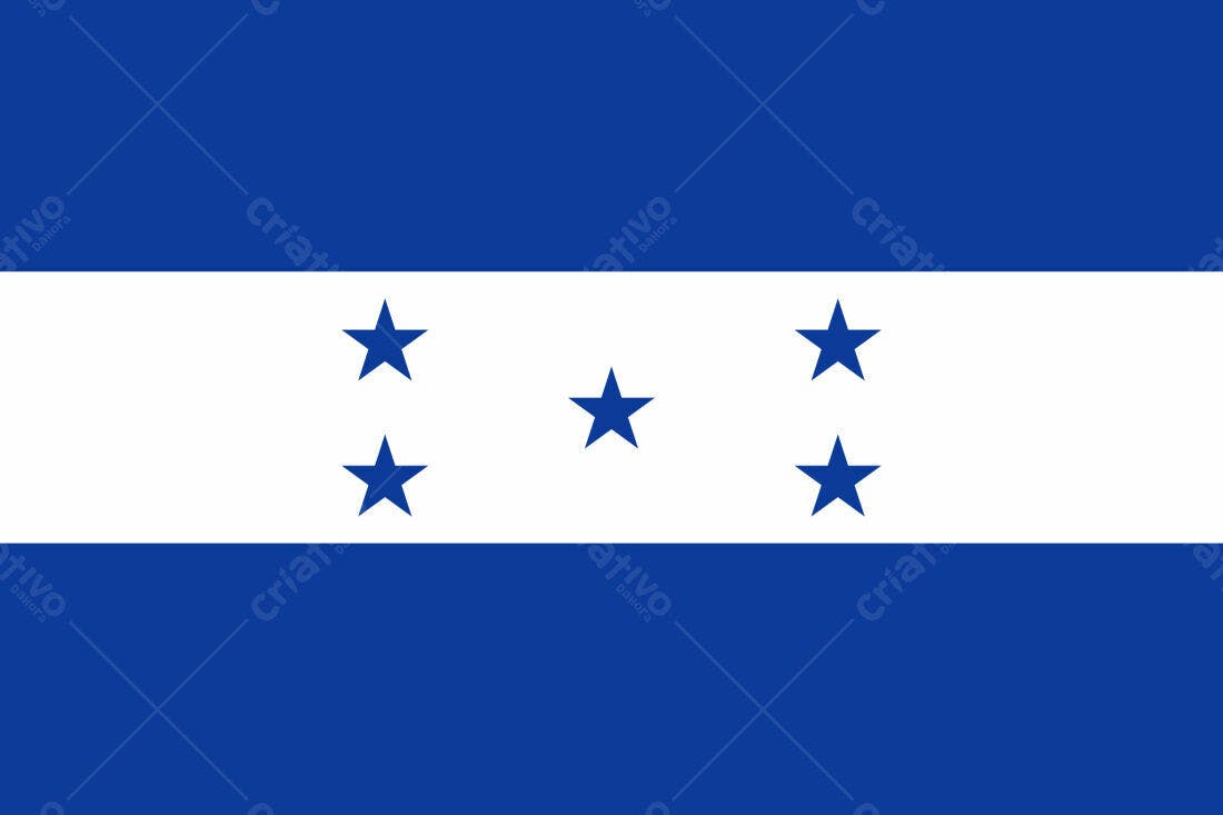 Bandeira de Honduras cinco estrelas azuis