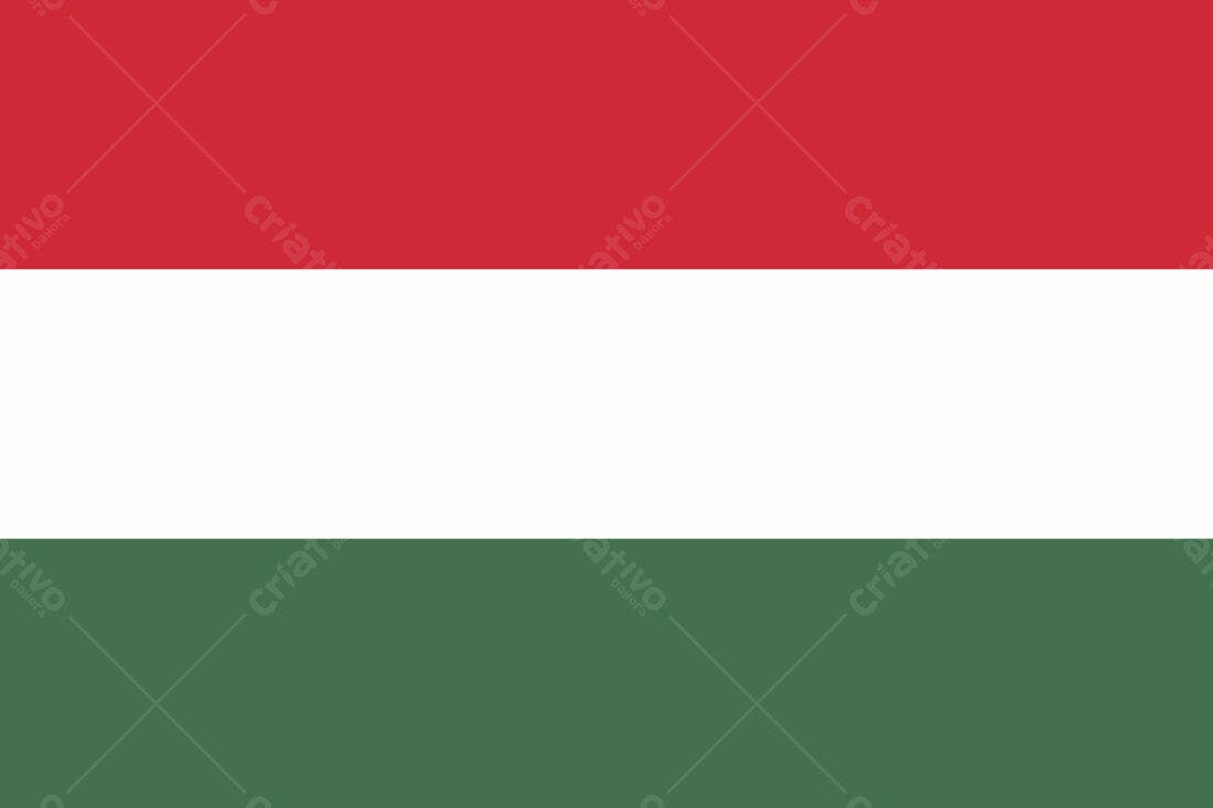 Bandeira da Hungria cores vermelho branco verde