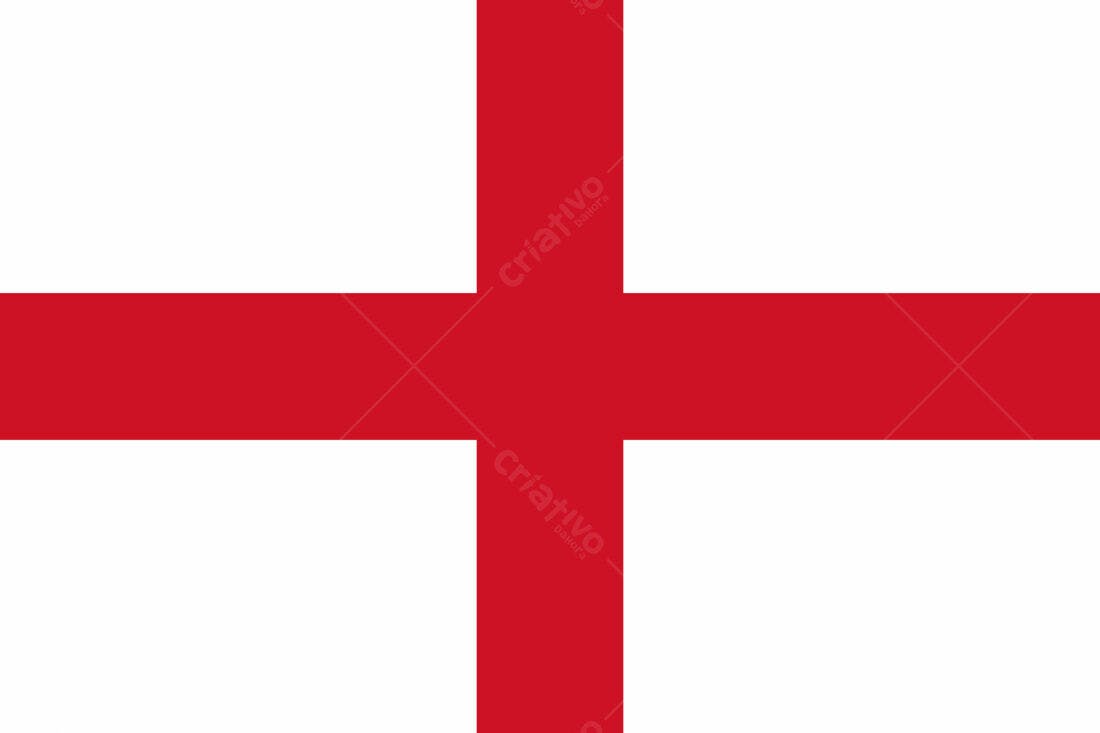 Bandeira da Inglaterra Cruz Vermelha em Branco