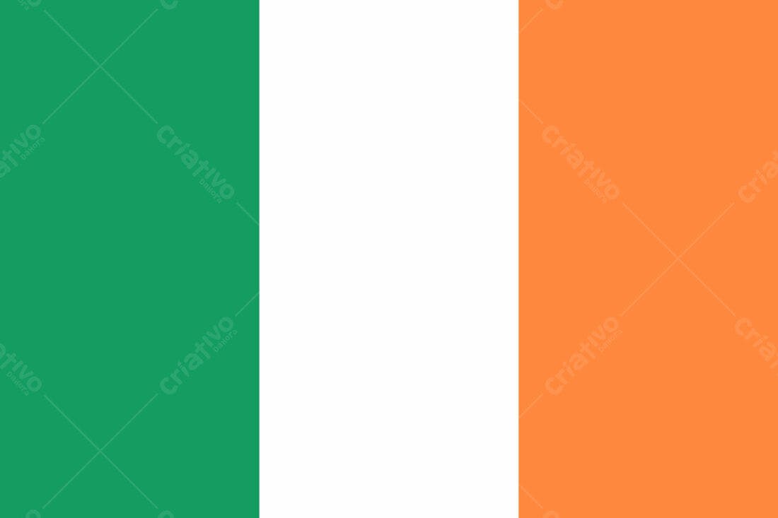 Bandeira da Irlanda Verde Branca e Laranja