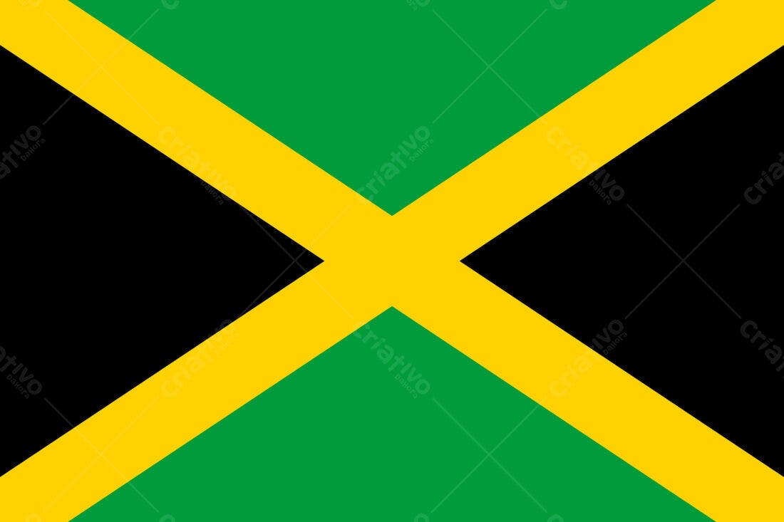 Bandeira da Jamaica verde amarelo e preto
