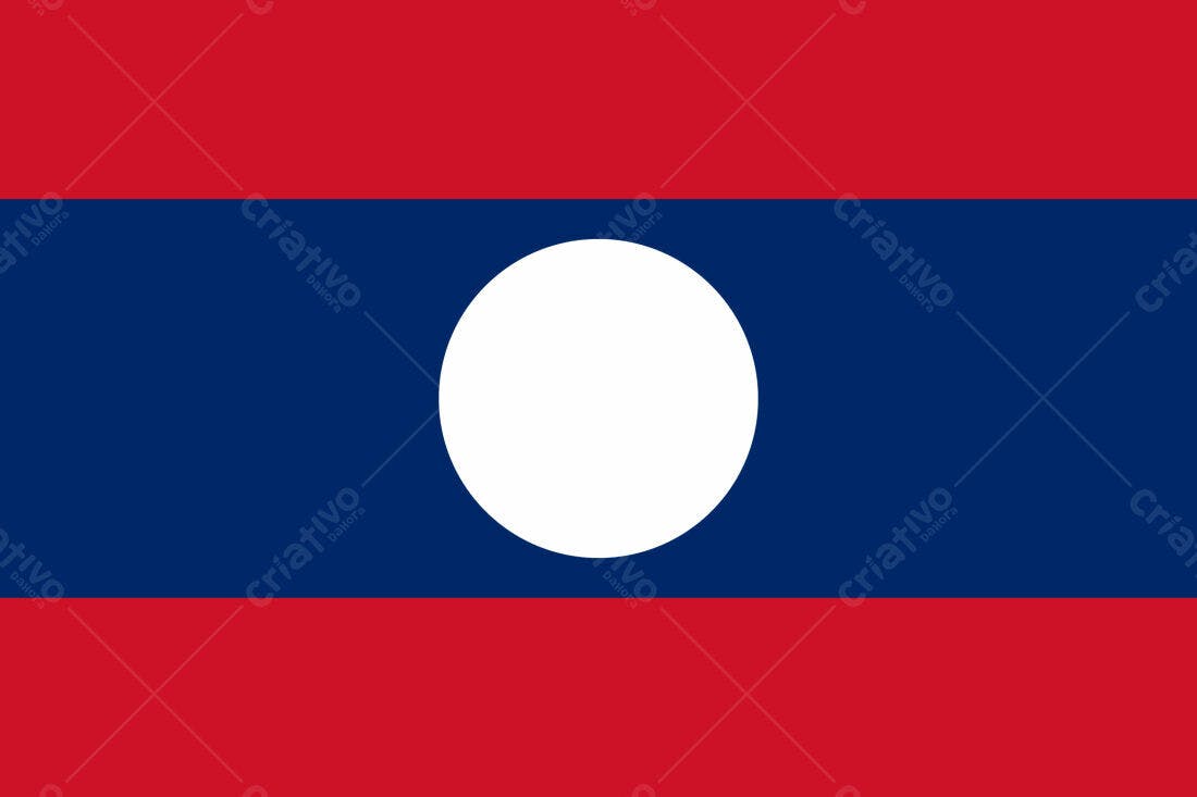 Bandeira do Laos cores vermelha azul e branca