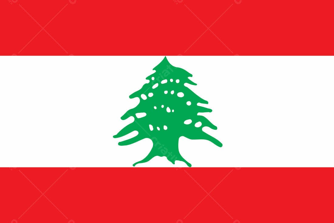 Bandeira do Líbano Cedro Verde e Vermelho