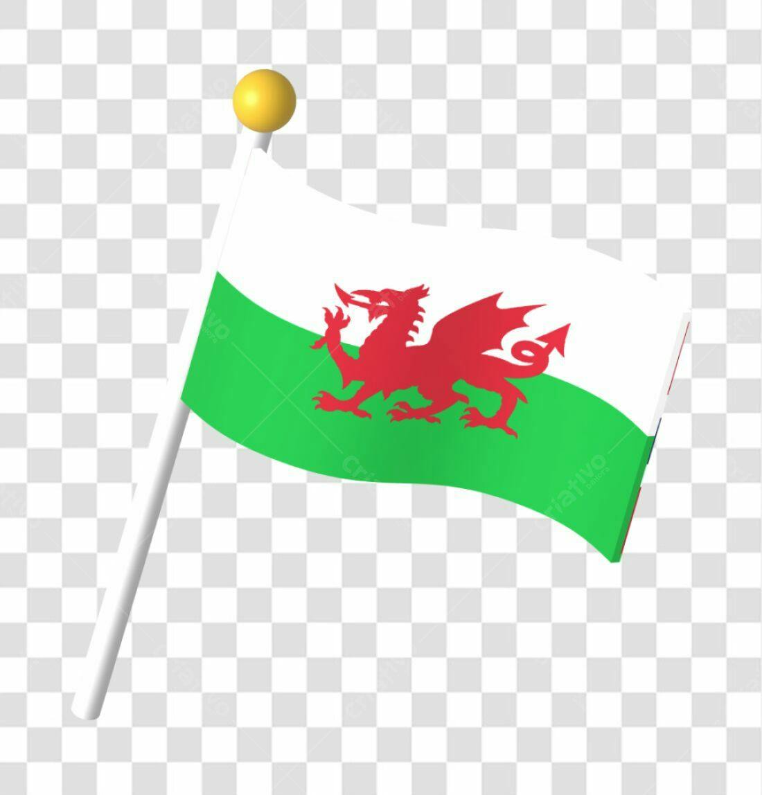 Bandeira País de Gales PNG com fundo transparente