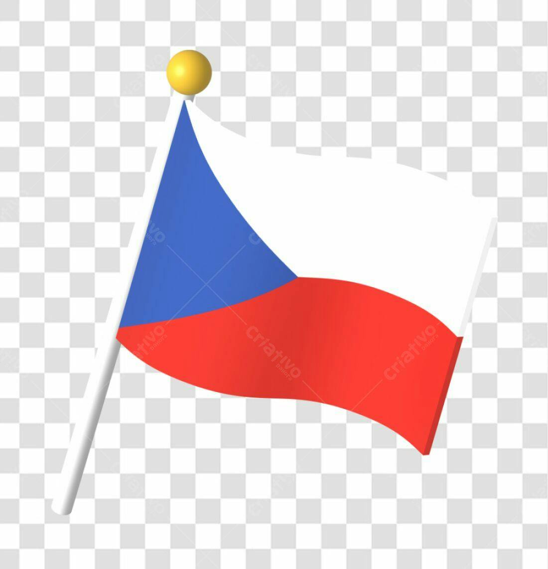 Bandeira República Tcheca PNG com fundo transparente