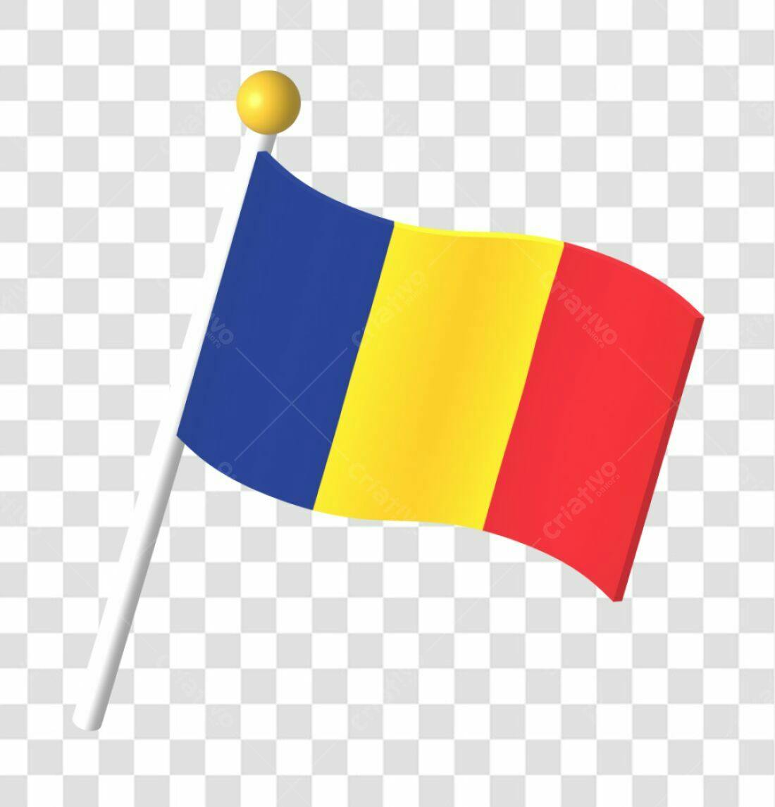 Bandeira Romênia PNG com fundo transparente