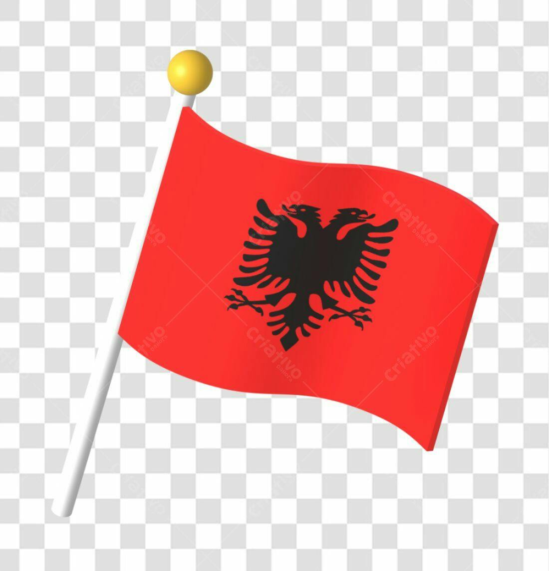 Bandeira Albânia PNG com fundo transparente