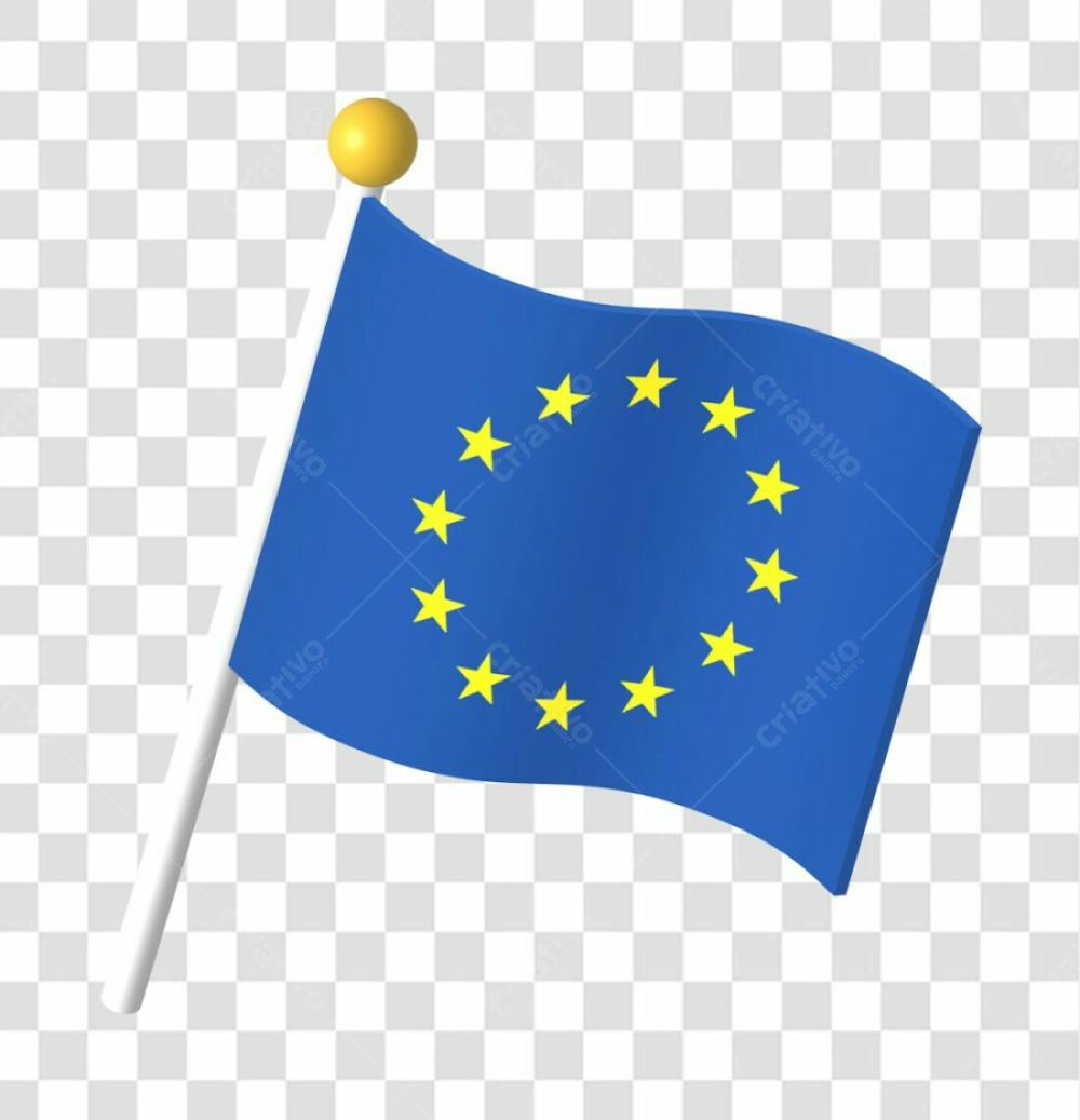 União Europeia 3D Flag Of Country