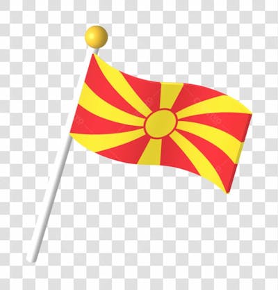 Macedônia Do Norte 3D Flag Of Country