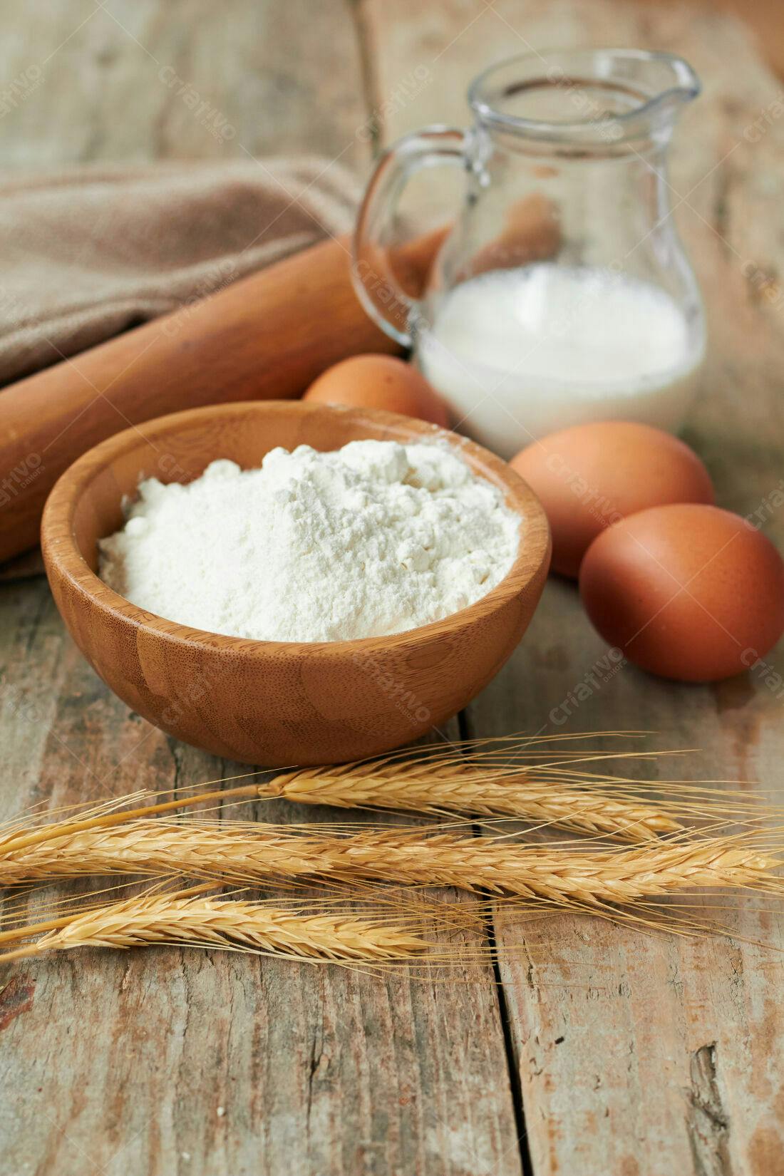 Farinha trigo leite ovos confeitaria