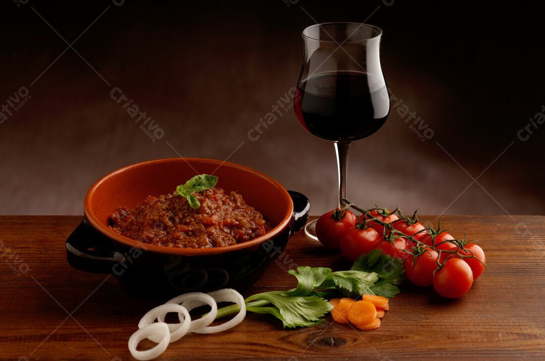 Bolognese com vinho tinto e tomates