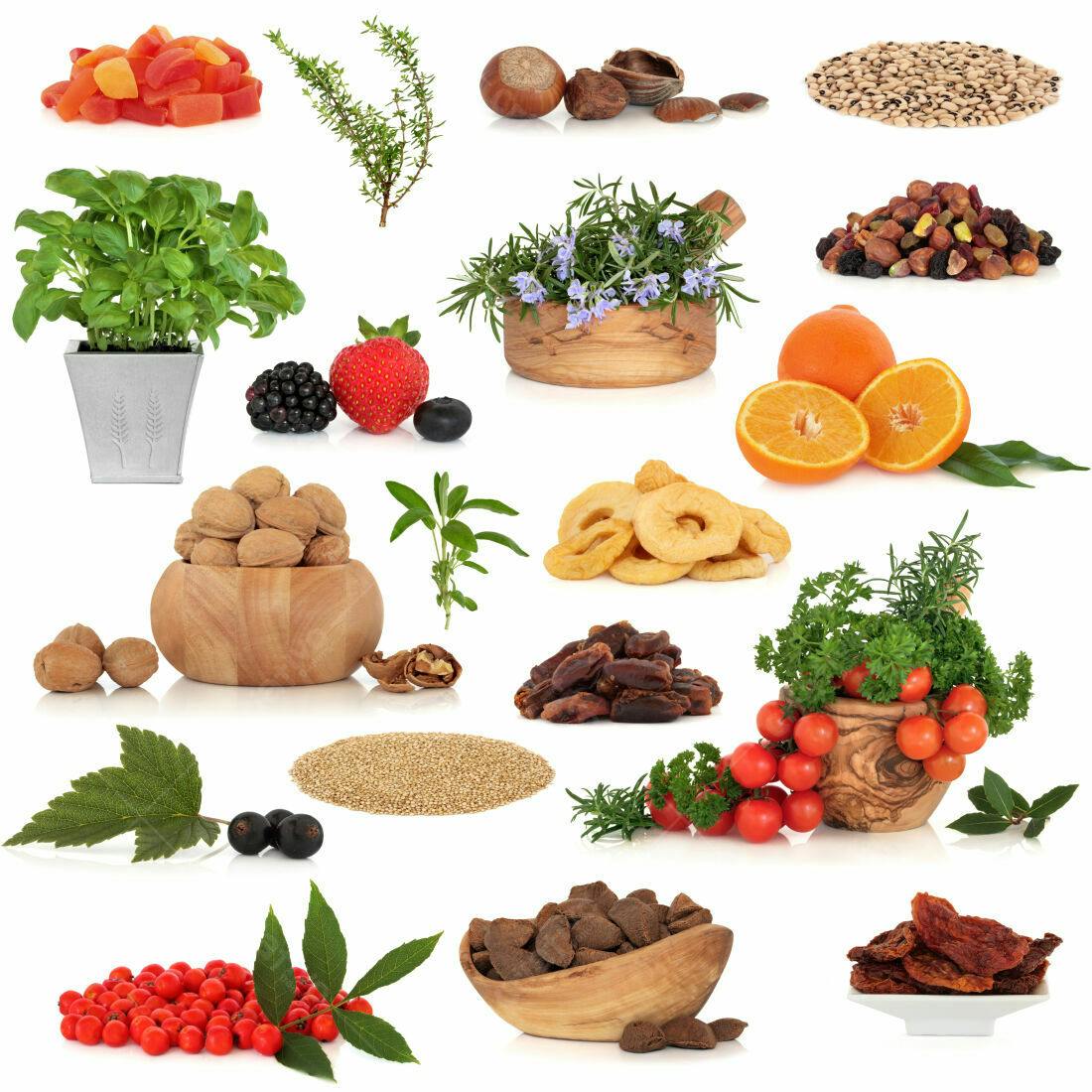 Coleção de alimentos saudáveis e ingredientes naturais
