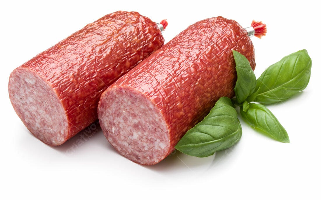 Salame italiano com manjericão fresco