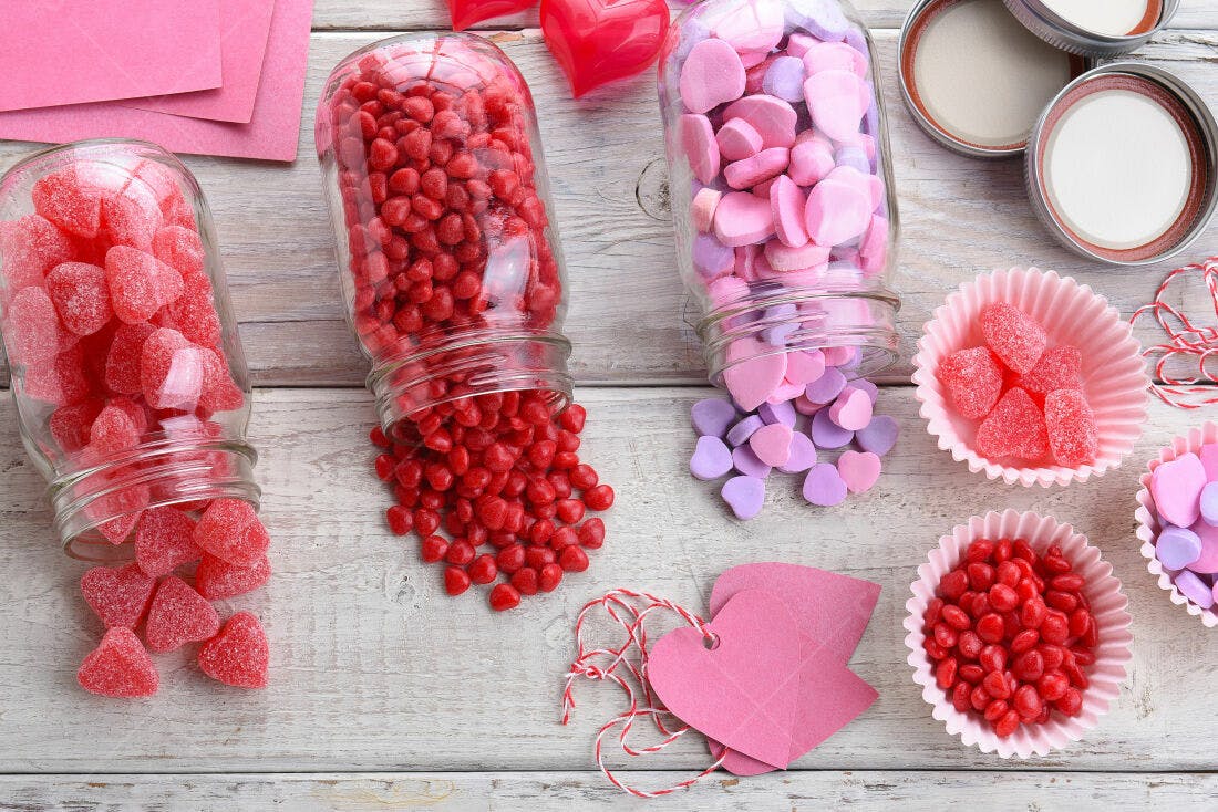 Doces em formato de coração para o Dia dos Namorados