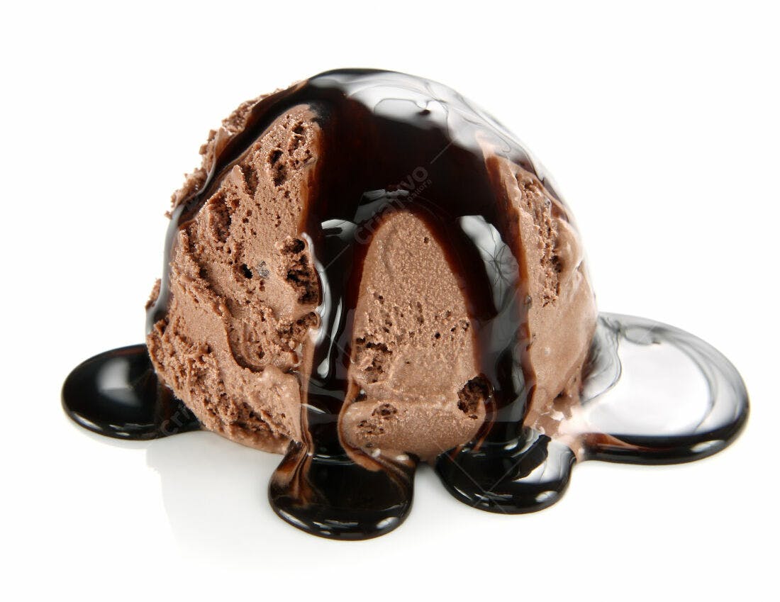 Sorvete de Chocolate com Calda Derretida