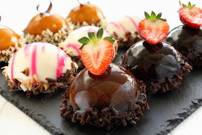 Sobremesas Sorvetes Pastéis Chocolate Imagem Alta Resolução 4K
