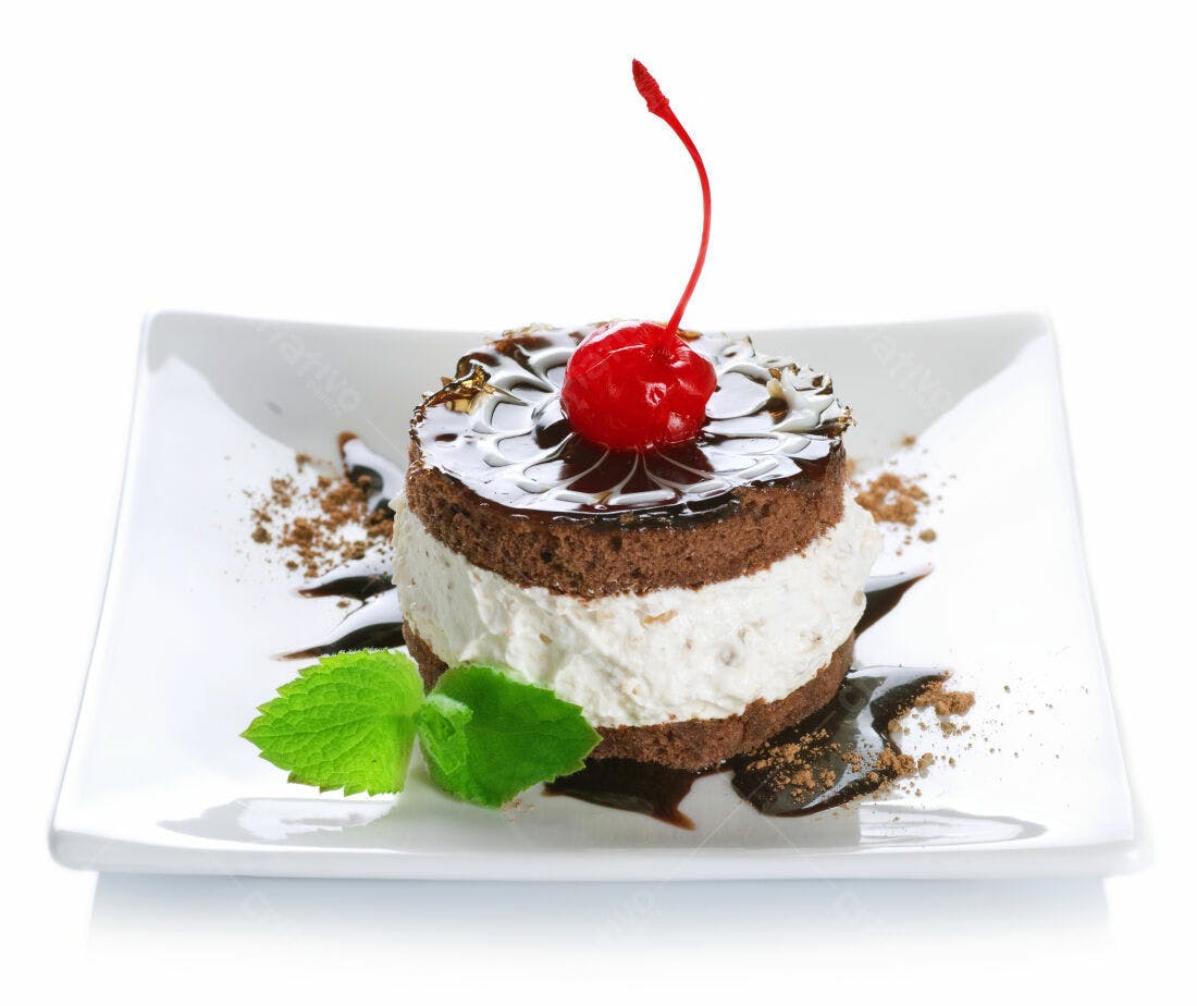 Mini bolo de chocolate com cereja