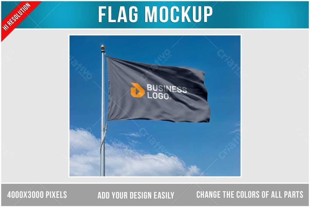 Mockup de Bandeira Cinza para Negócios ao Ar Livre